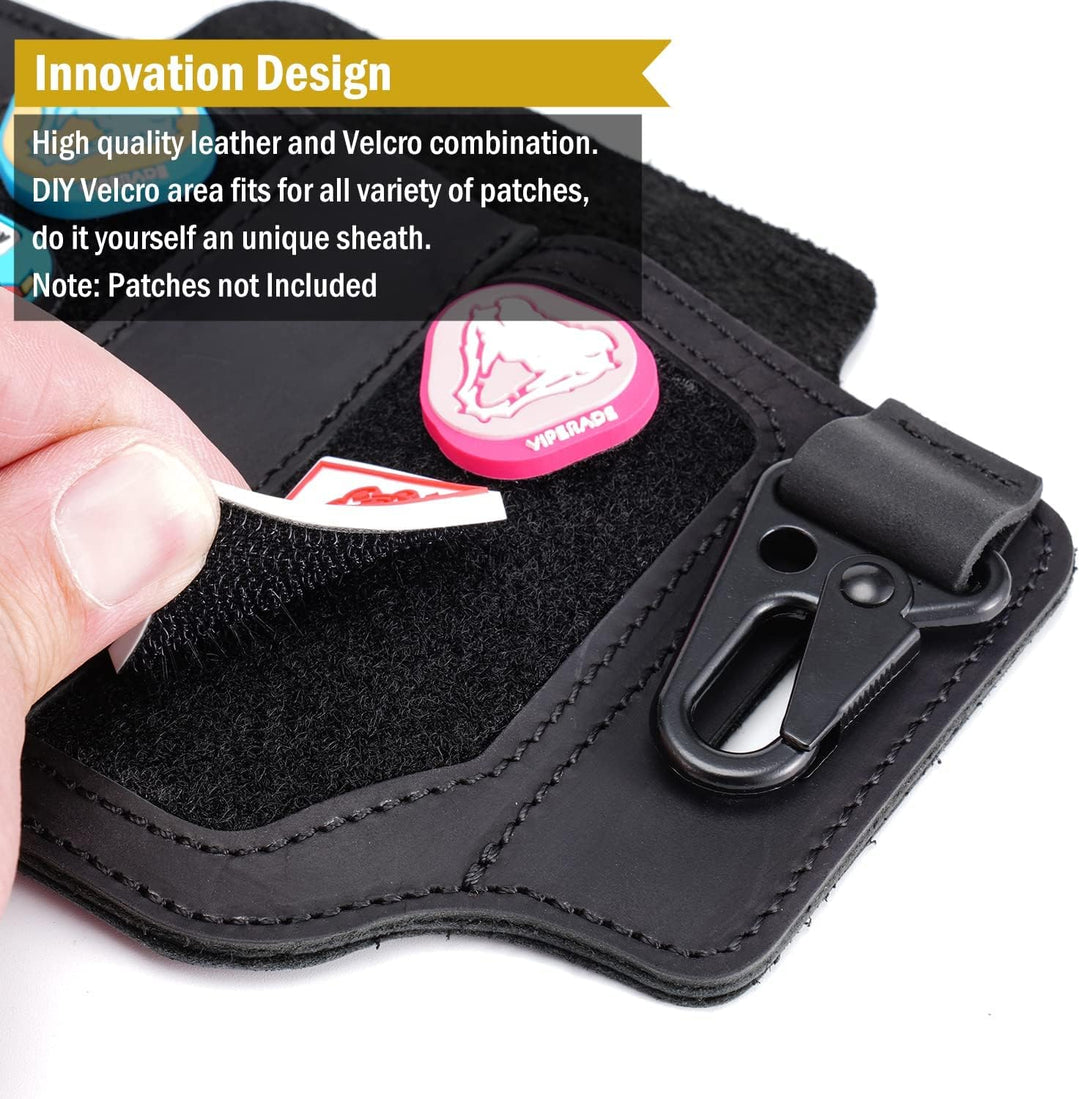 VIPERADE PL3 Multitool Scheide Lederscheide mit DIY Patch Bereich,EDC Taschen Organizer für Herren f