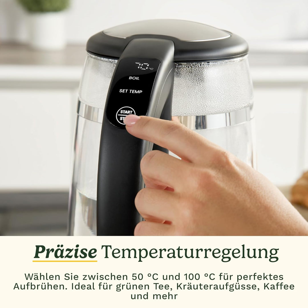 Cuisinart 1,7L Glas-Wasserkocher mit variabler Temperaturregelung | 3KW Schnellkochfunktion | Cool-T