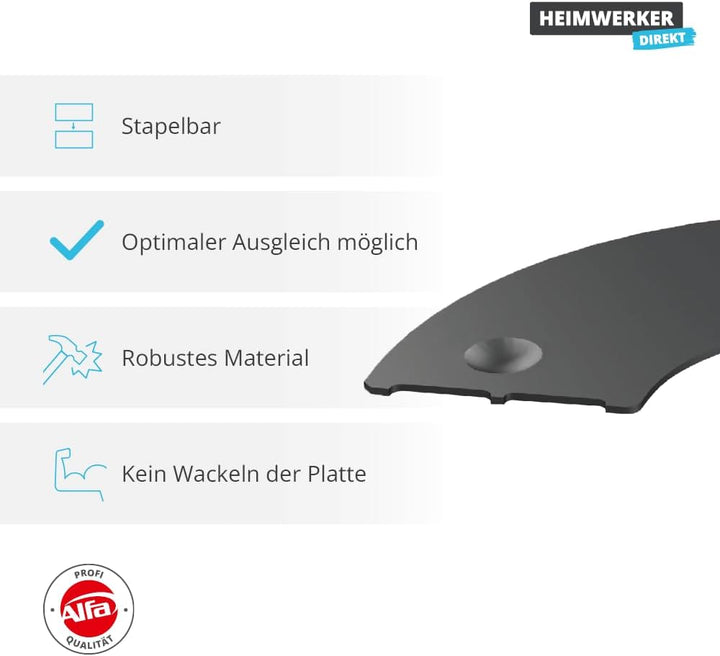 250x Alfa TL Ausgleichsplatten 1 mm für Plattenlager Terrasenlager stapelbar für die Verlegungs von