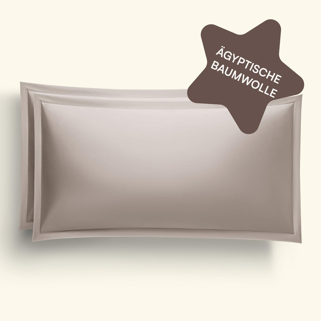 Kopfkissenbezug 50x70 Baumwolle | ägyptische Baumwolle Kissenbezug 50x70 Beige/Taupe | 50x70cm Kisse