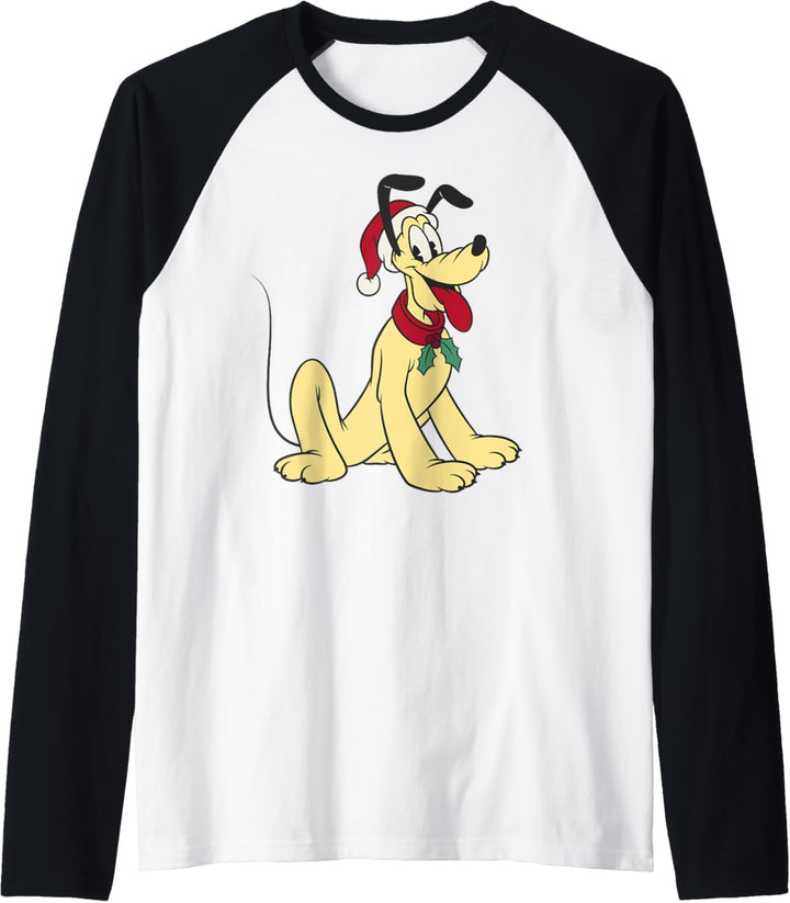 Disney Mickey And Friends Weihnachten Pluto Santa Hat Raglan