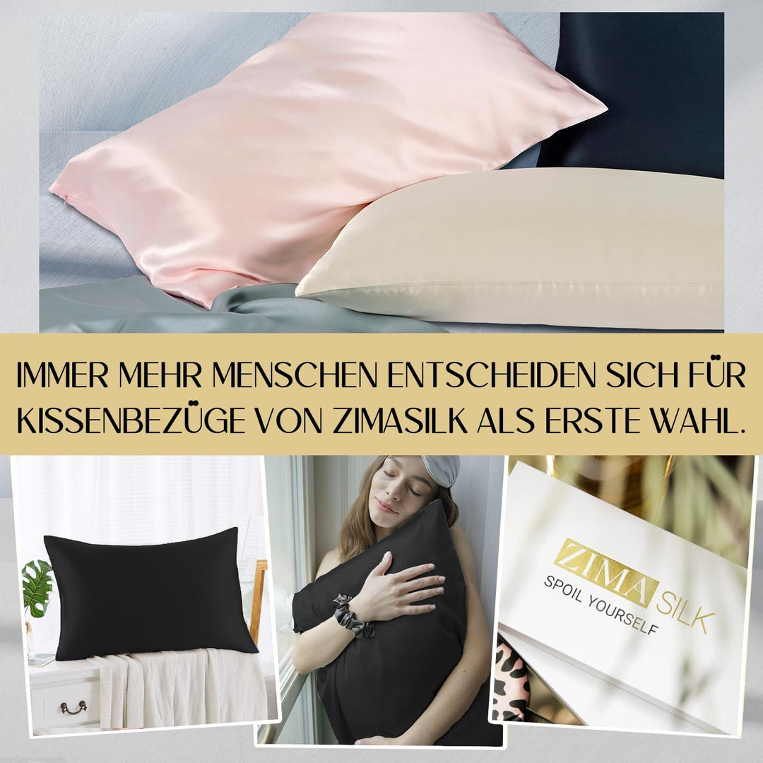 ZIMASILK Kissenbezug aus 100% Seide für Haare und Haut. Doppelseitige 19 Momme Reine Maulbeerseide K