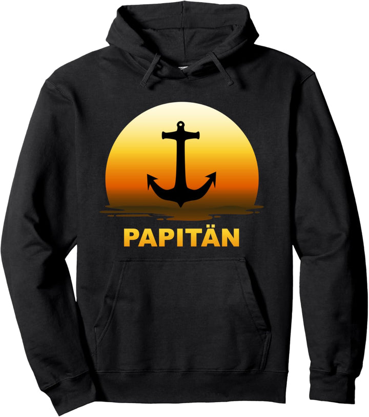 PAPITÄN PAPA KAPITÄN, LUSTIG FÜR VÄTER MIT SCHIFF UND BOOT Pullover Hoodie