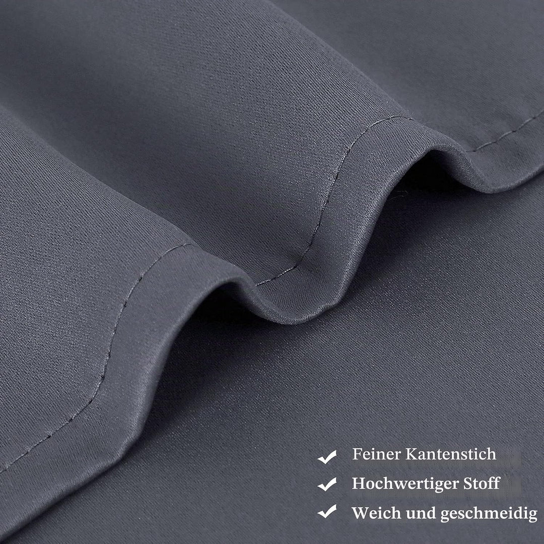 PiccoCasa 2er Set Gardine für Küche Polyester Scheibengardine Kurzgardine Blickdicht Kleine Gardine