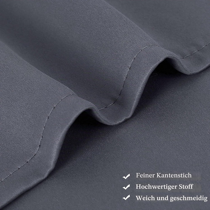 PiccoCasa 2er Set Gardine für Küche Polyester Scheibengardine Kurzgardine Blickdicht Kleine Gardine