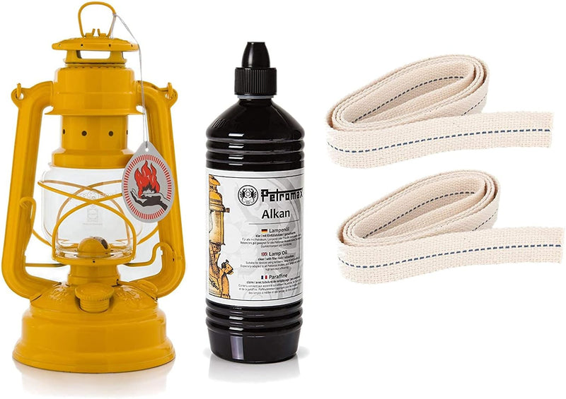 Feuerhand Starter-Set Sturmlaterne Baby Special 276 Set mit 1 Liter Alkan und 2 Ersatz-Dochten (Sign