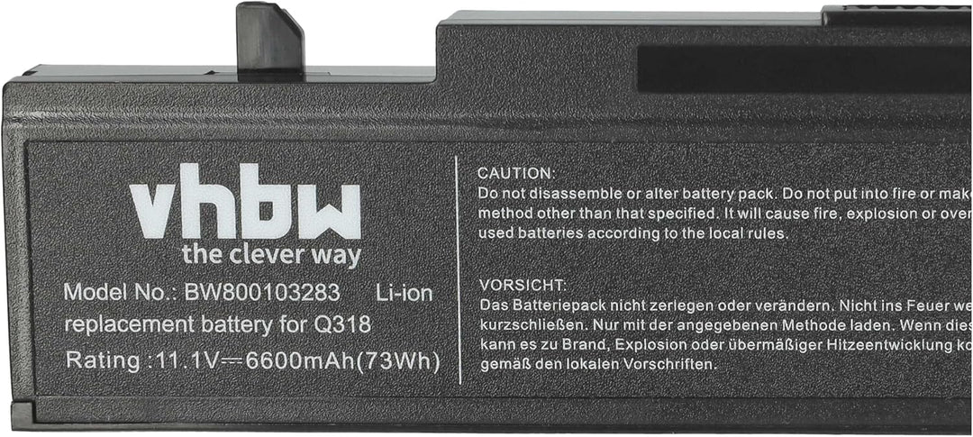 vhbw Li-Ion Akku 6600mAh (11.1V) schwarz kompatibel mit Notebook Laptop Samsung RV410, RV415, RV509,