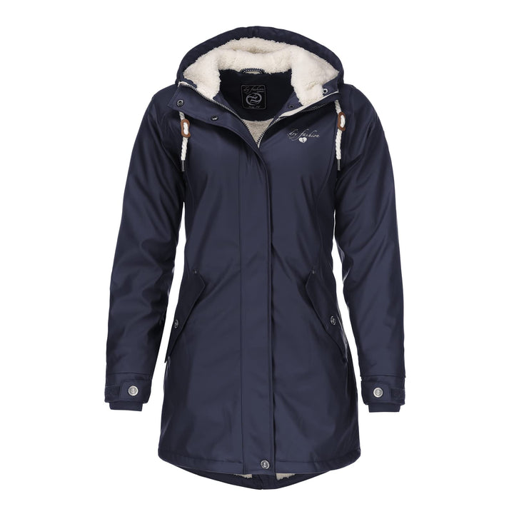 Dry Fashion Damen Regenmantel Malmö - Frauen Regenjacke Jacke mit Kapuze Lang Winddicht Wasserdicht