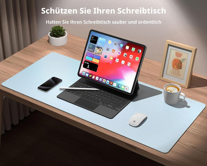 Aothia schreibtischunterlage,Mauspad, Büro-Schreibtischmatte, Rutschfester PU-Leder-schreibtischmatt