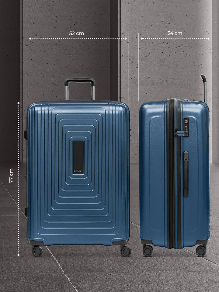 REDOLZ sehr grosser Hartschalen L+ Trolley | 52 x 34 x 77 cm | mit Dehnfalte von 123 auf 140 Liter e