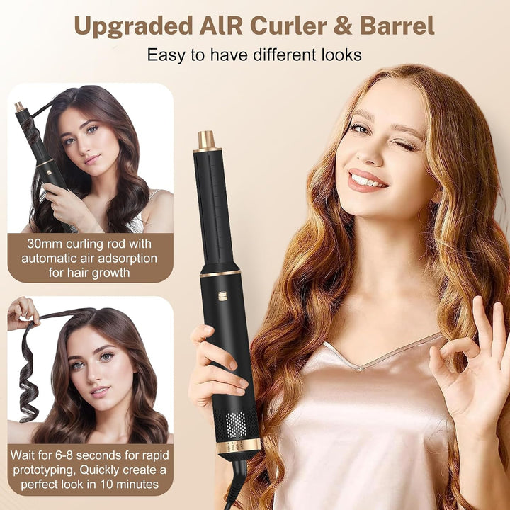 Hair Styler Set 5 in 1 Air Curler Lockenstab Negative Ionen Pflege Haarstyler Warmluftbürste mit Run