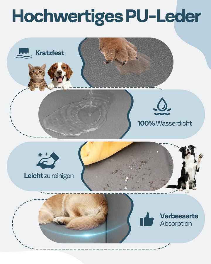 Hundedecke für Auto Rückbank Hundesitzbezug mit Harter Unterseite inkl. Seitenschutz und Sichtfenste