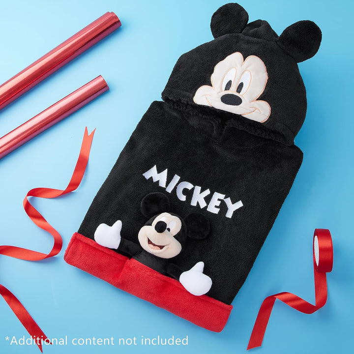 Disney Stitch Hoodie-Decke Kinder, Kapuzenpullover Mädchen mit Sherpa-Kapuze, 3D-Ohren, Kängurutasch