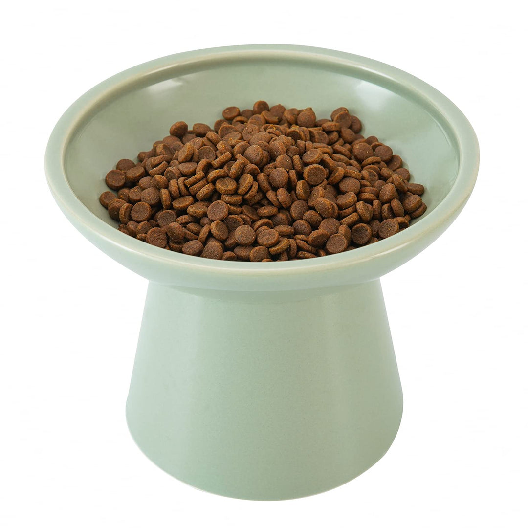 CEEFU Extra breite Katzennäpfe - keramischer Katzennapf 15,7cm Erhöhter Flacher Boden Katzennapf, Sc