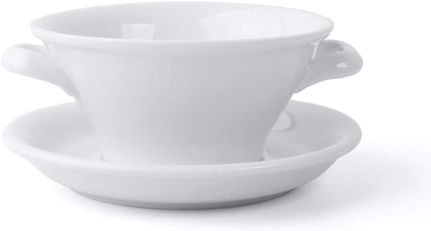 Holst Porzellan ACC 05 FA1 Suppen-Set "Vario" 0,35 l mit UTA 155, weiss, 15.5 x 15.5 x 7 cm, Servier