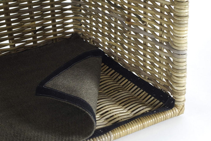 Kobolo Kaminholzregal für Kaminholz - mit Ablagefläche - Rattan grau - 50x50x70 cm