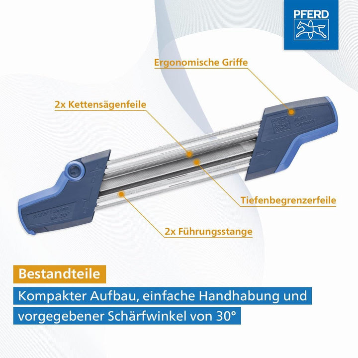 PFERD Kettensägeschärfgerät CHAIN SHARP CS-X, Feilen-ø 3,2 mm, 18600742 - Sägezahn und Tiefenbegrenz