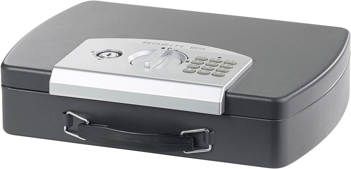 Xcase Geldkassette: Geld- &amp; Dokumentenkassette, Stahl, Elektronik-Schloss, A4, Stahlkabel (Geldkaset