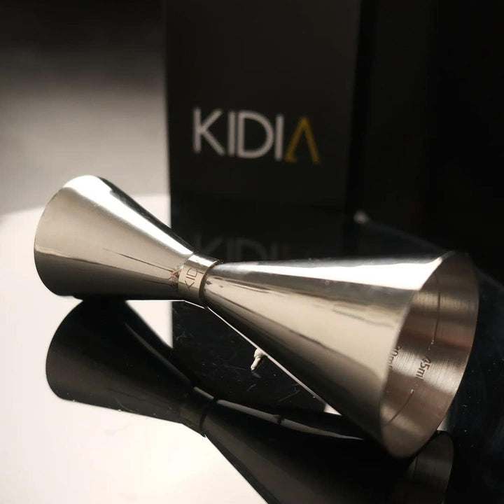 Kidia Doppel Jigger - Doppelter Cocktail-Messbecher mit 30ml & 60ml Füllinhalt - 304 Edelstahl mit C