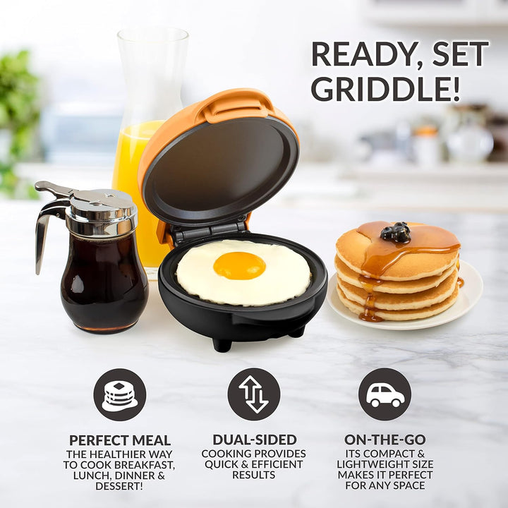 Nostalgia MGD5OR MyMini Persönliche elektrische Grillplatte Perfekt für gesunde Chaffles, Mandelmehl