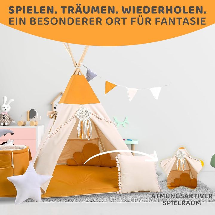 Rainbow Kids Zelt Kinderzimmer | Kinderzelt Indoor & Im Freien Klassisches Baumwolle Leinwand Spielz