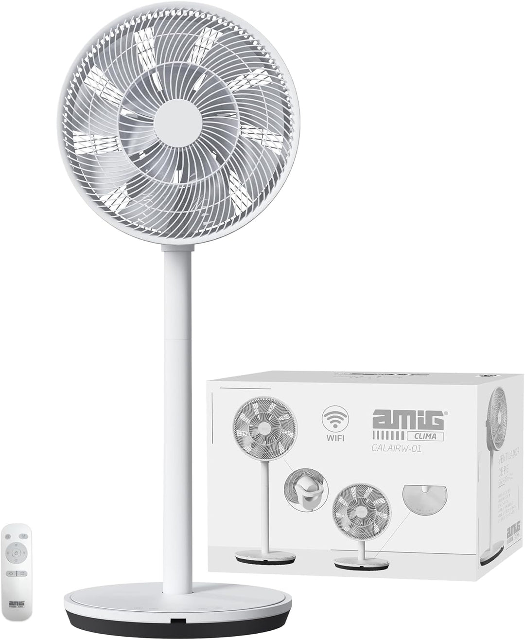 Amig - Tragbarer Ventilator GALAIR WIFI-01 Ultra Silence | Stand- oder Tischventilator | Sehr leise