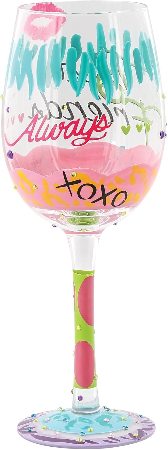 Lolita 4053096 Best Friends Always Wine Glass, Glas, Multi, 1 Stück (1er Pack) Lolita-WG, für immer