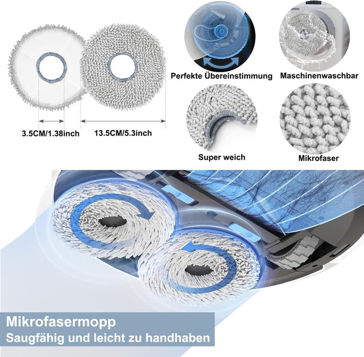 Zubehörset für ECOVACS DEEBOT T30 Omni/ T30 PRO Omni, JKOISL 1*Rollbürste 6*Staubbeutel 4*Mopp Wisch