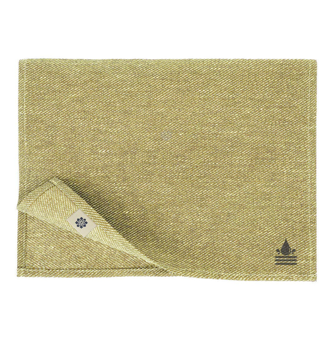 Linen & Cotton Tischsets Platzsets Stoff Tischmatte Pietro - 100% Leinen, Beige (30 x 45cm, 2 Stück)