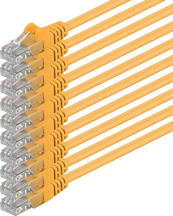 10m - gelb - 10 Stück - (Pack) - CAT.6 CAT6 Ethernet-LAN-Netzwerk-Kabel 1000 Mbit/s Patchkabel