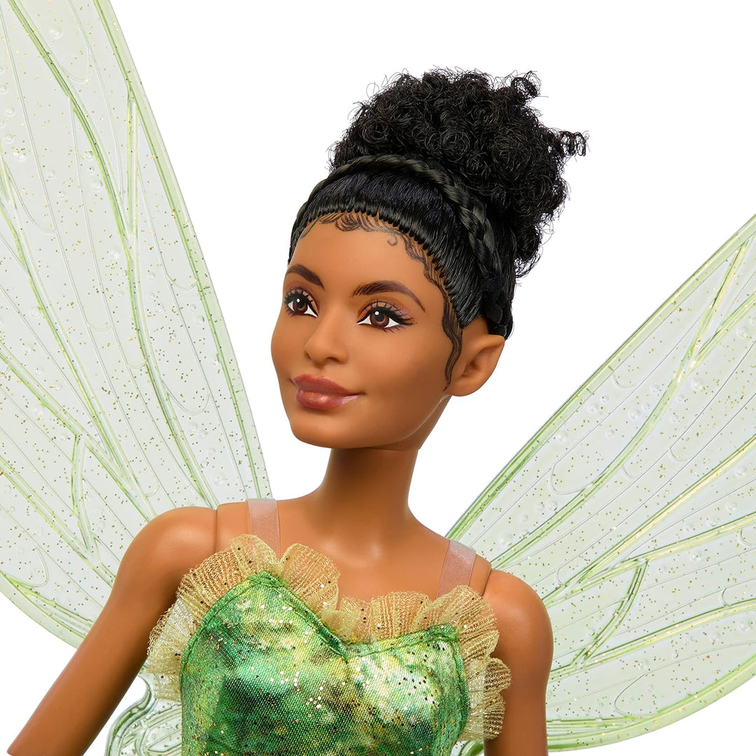 DISNEY Peter Pan & Wendy Tinker Bell Feenpuppe mit beweglichen Flügeln und grünem Kleid, inspiriert