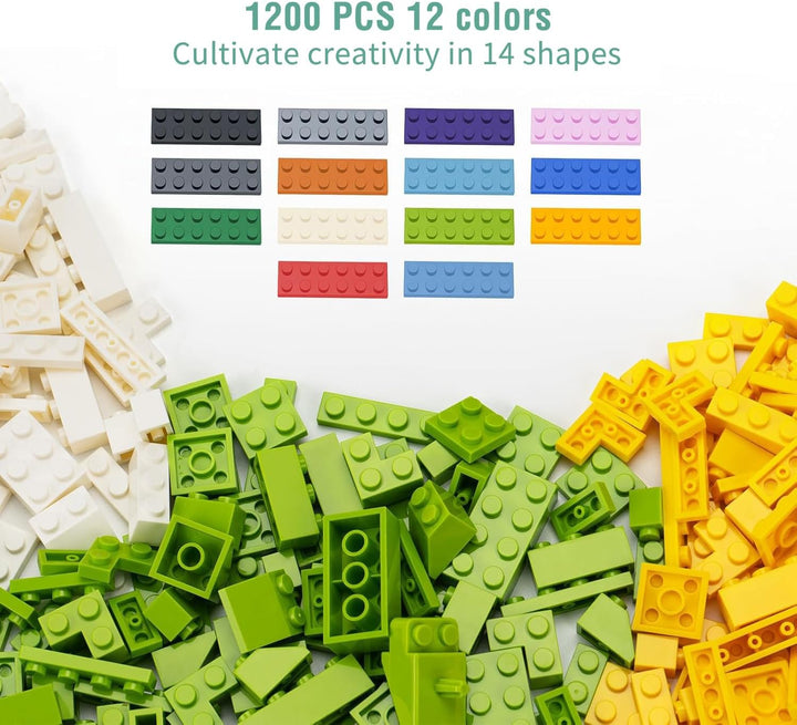 WYSWYG Bausteine Set – 1200 Teile Basic Bausteine Nachfüllpackung,Kompatibel,Geeignet für Jungen und
