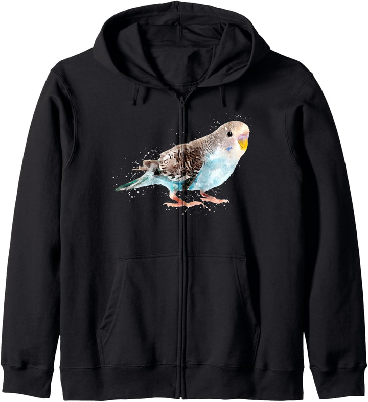 Wellensittich Blau Aquarell Sittich Vogel Nymphensittich Kapuzenjacke