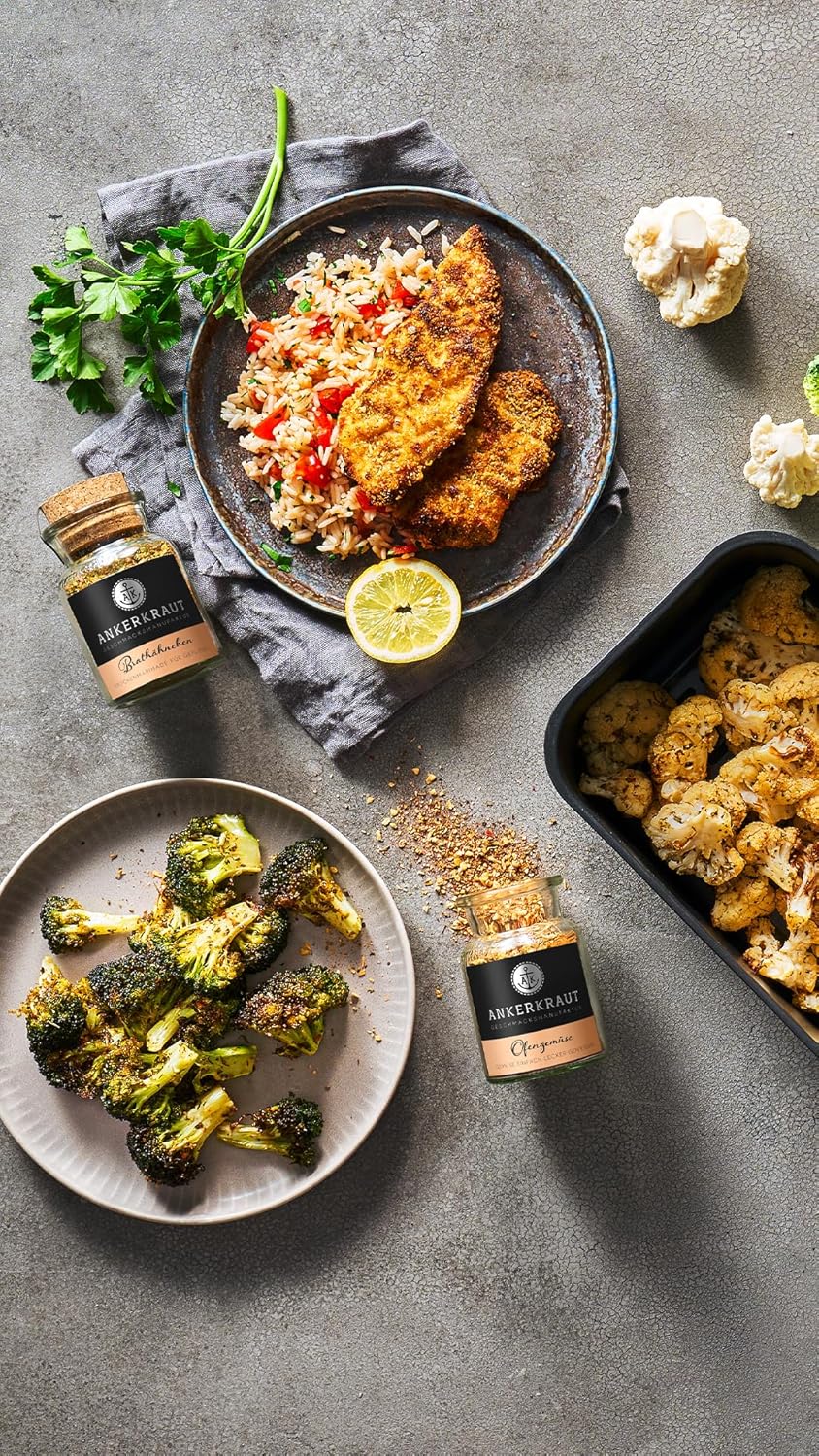 Ankerkraut Airfryer Gewürz-Box, mit Brathähnchen, Pommes Salz und Ofengemüse, mit Heissluftfritteuse