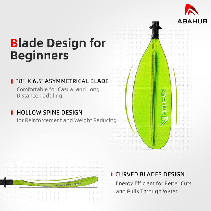 Abahub 218/230/241cm Kajak Paddel Aluminium Doppelpaddel mit Paddelleine für Kajakfahren Ruderboot K