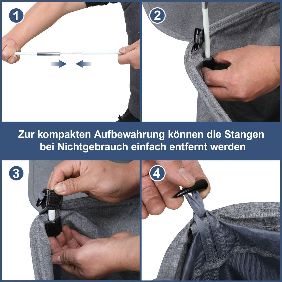 100L Pfandflaschen Sammelbehälter mit Deckel & 2X Tragetasche,Grau Behälter Leergut & Altglas Aufbew