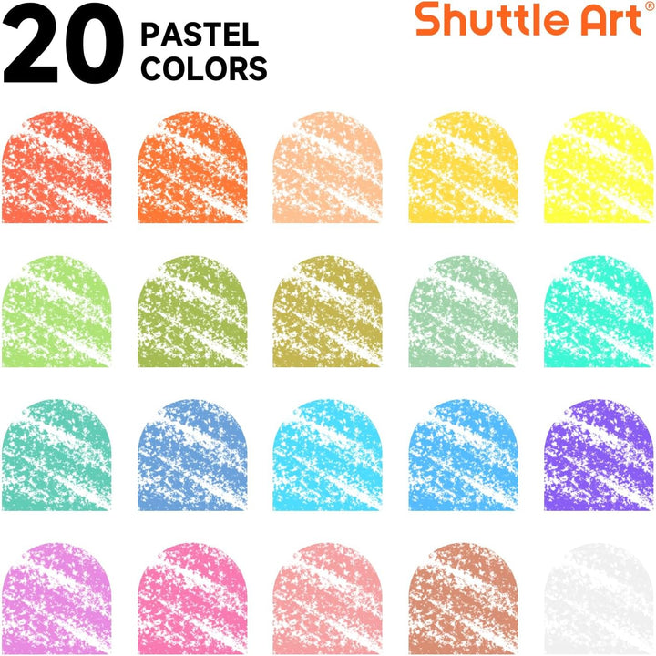 Shuttle Art Tempera Malstifte, 20 pastell feste Tempera Gouache farbstifte für Kinder, schnell trock