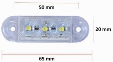 Formplas 30 Stücke LED Leuchten, Positionsleuchten LED, 3 SMD LED, Gelb, Rot, Weiss, Grösse: 65mm L