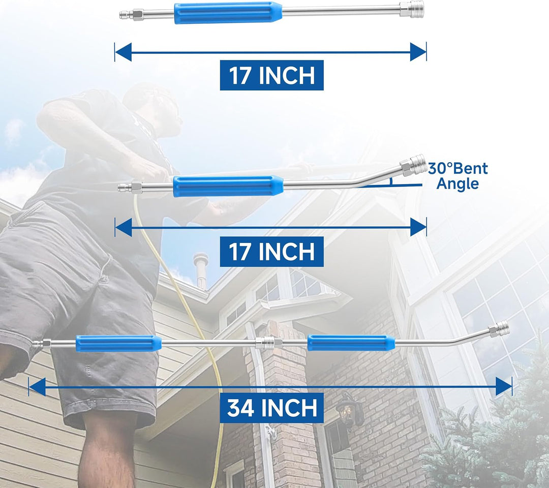 Tool Daily 2 Stück 43 cm Hochdruckreiniger-Verlängerungslanze mit Adapter, kompatibel mit Karcher K2