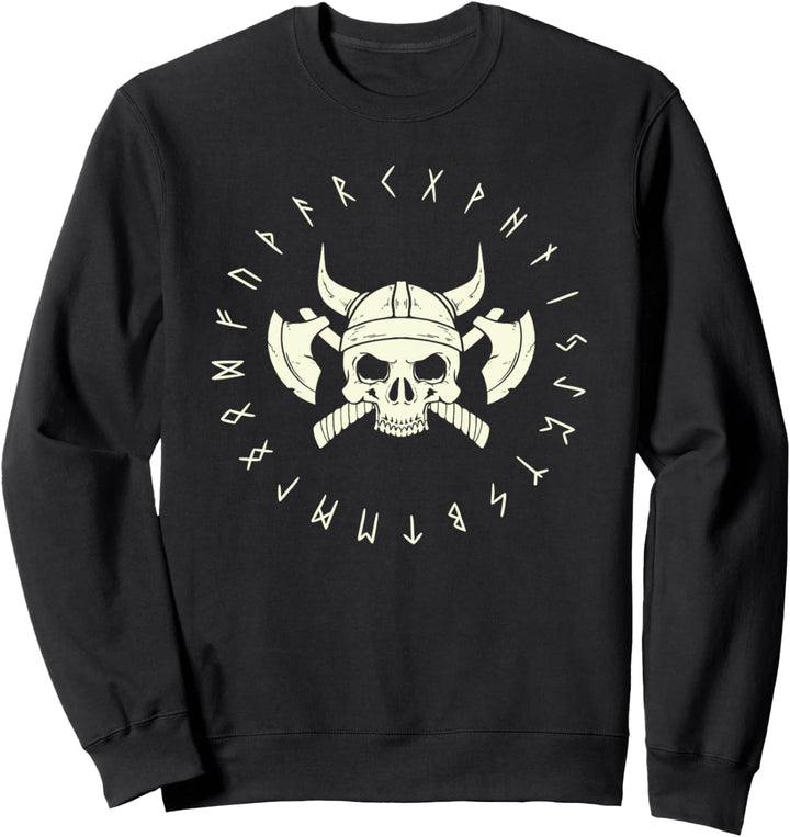 Nordischer Totenkopf Odin Valhalla Mythologie Wikinger Sweatshirt