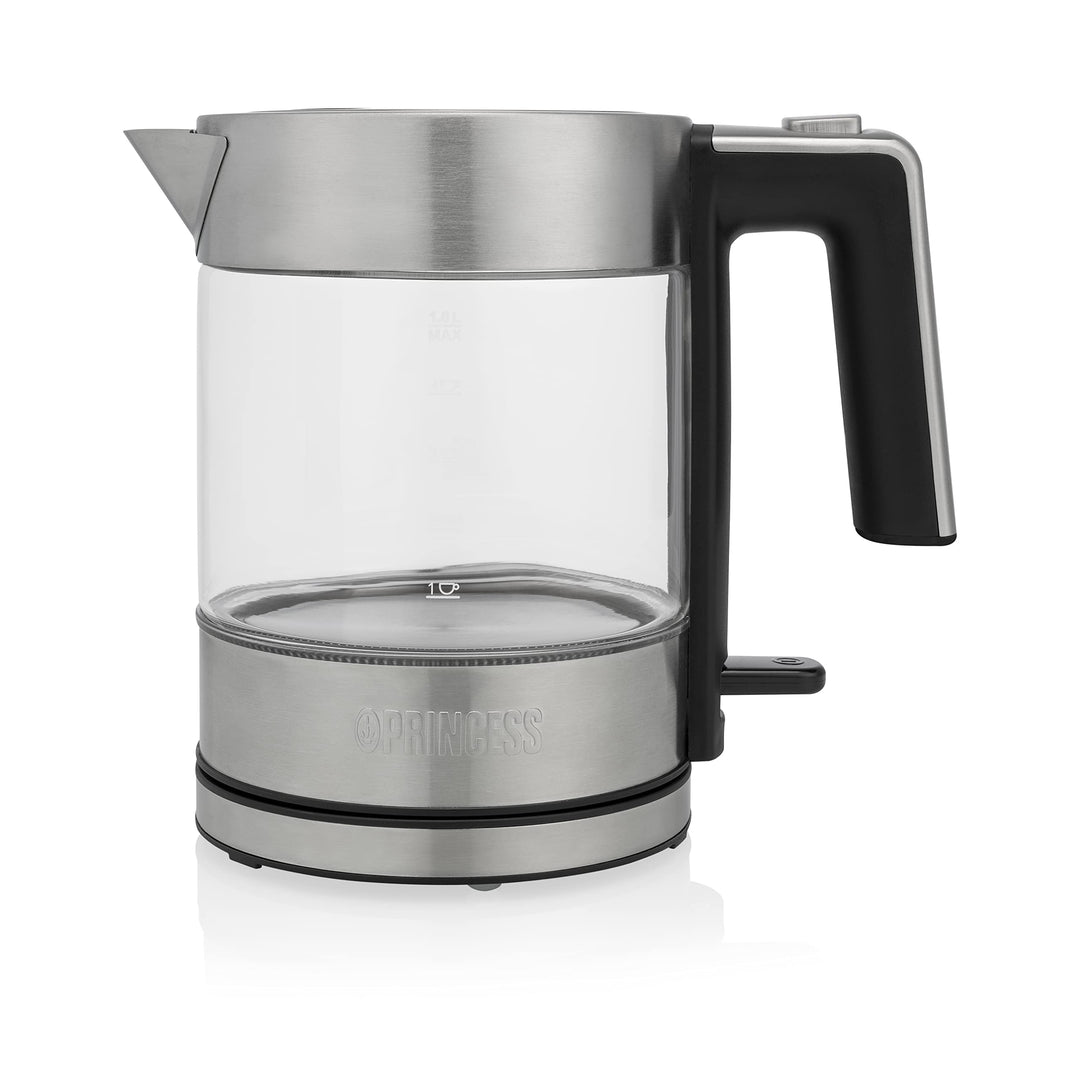 Princess 236040 Glaswasserkocher Brighton - 1 l Volumen - Einzigartiges Design 1 Liter, 1 Liter