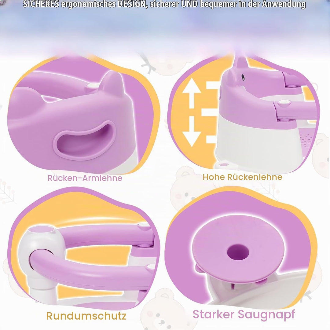 Badewannensitz Baby ab 6-24 monate Badesitz Baby mit 4 Starken Saugnäpfen Ergonomisch Rückenlehne un