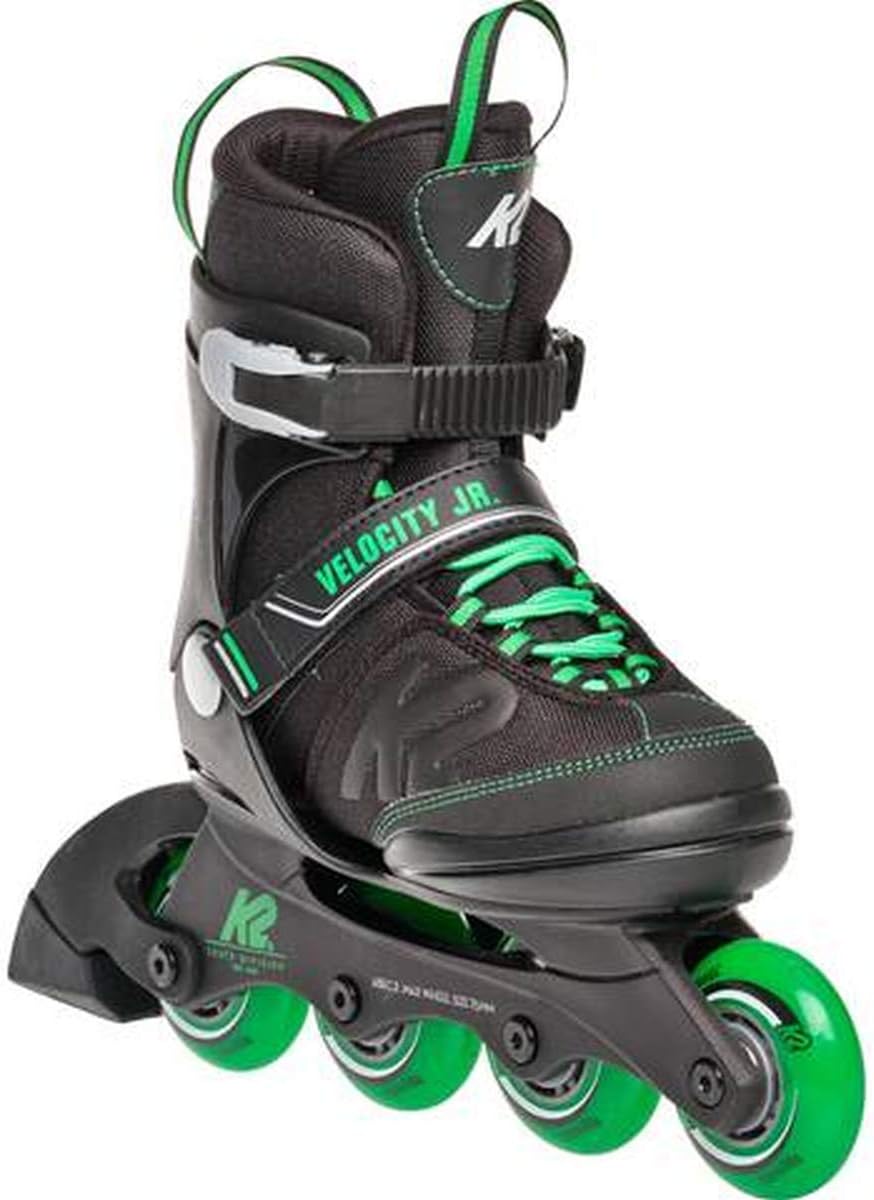 K2 Jungen Velocity Jr Boys Inline Skates S (EU: 29-34 / UK: 10-1 / US: 11-2) Black - Green, S (EU: 2