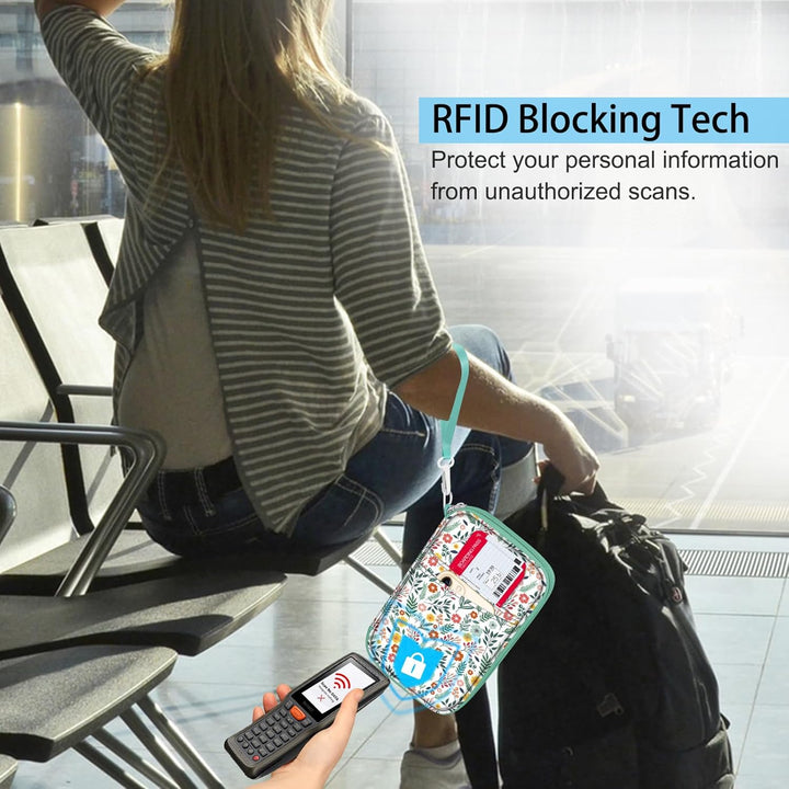 Fintie Reisepasshülle für 6 Personen, grosse Kapazität, RFID-blockierend, Reisedokumenten-Organizer,