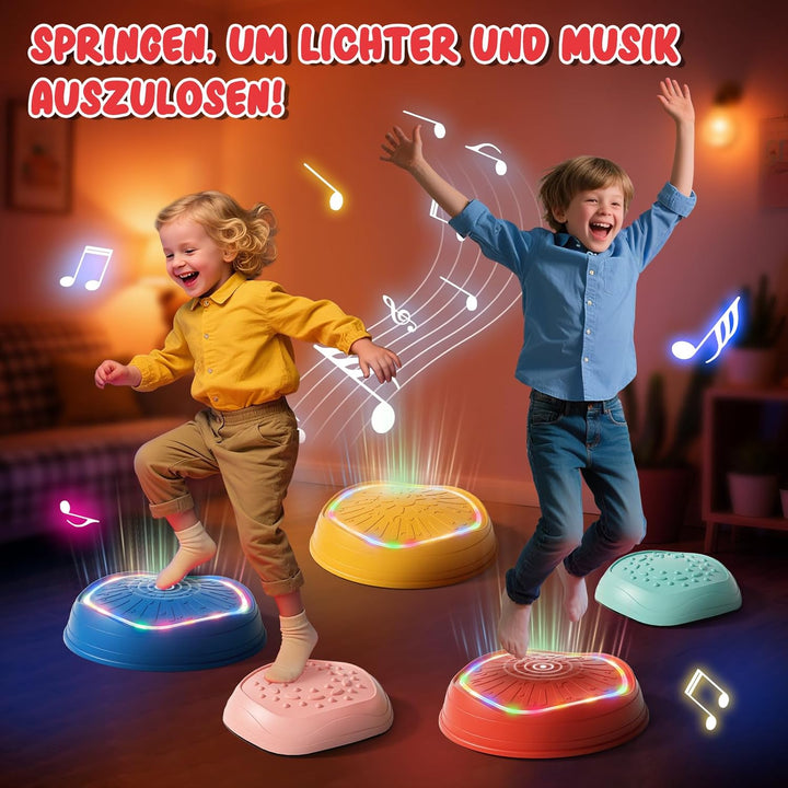 Lehoo Castle Balanciersteine für Kinder mit Lichtern und Musik, Stapelsteine Balance Steine Set Für
