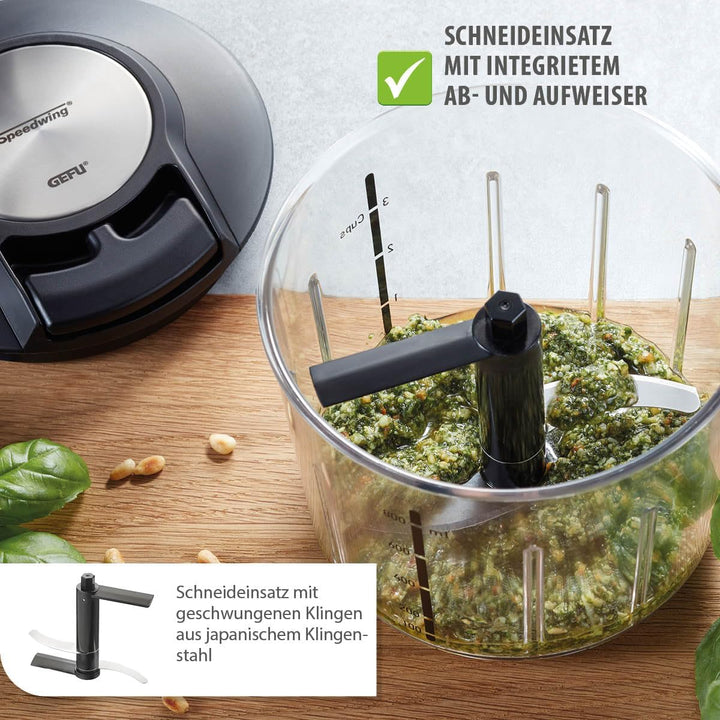 GEFU Multizerkleinerer SPEEDWING - manueller Zerkleinerer für Nüsse, Obst oder Gemüse, professionell
