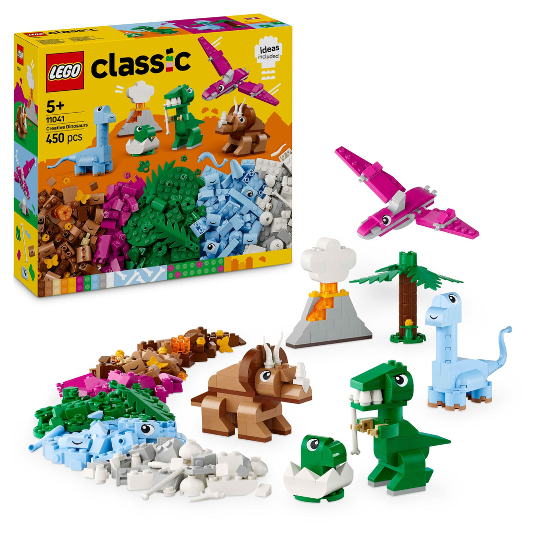 LEGO Classic Kreative Dinosaurier, Bauset mit Modellen und Tierfiguren aus Steinen, fantasievolles S