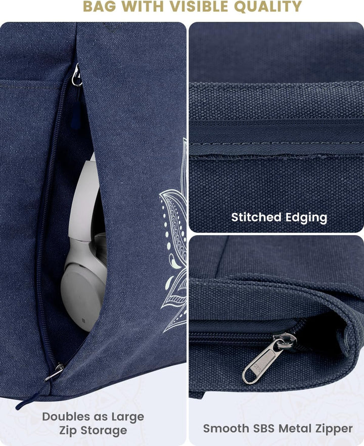 Gonex Yogatasche, Grosse Pilates Tragetasche mit Mehreren Taschen für Damen Herren, Robuste Canvas T