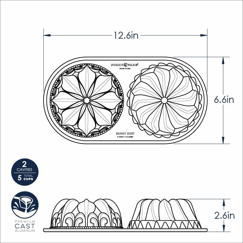 Nordic Ware pro-cast Bundt Duet Pan Duetto, Duetto