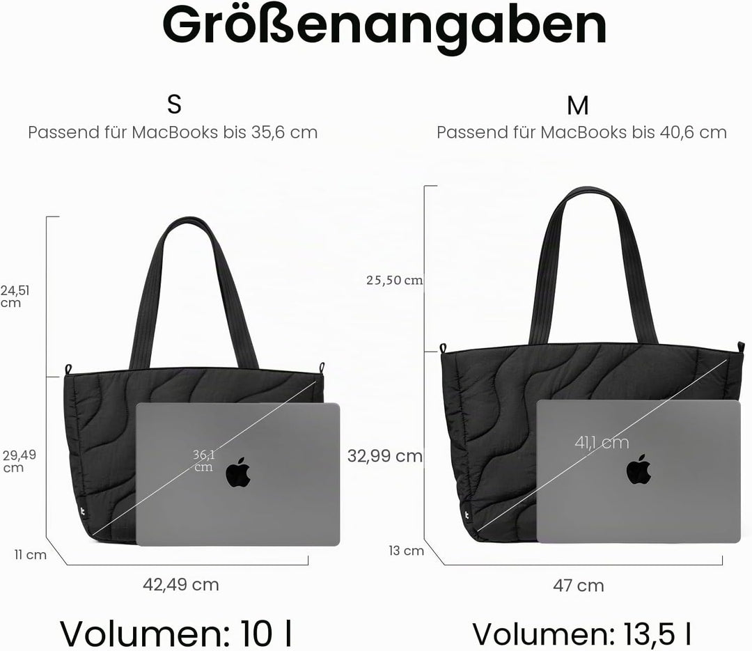 tomtoc Puffer Laptop Tragetasche für Damen, 10L Tote Bag für 13-14 Zoll Macbook, Leichte Schultertas